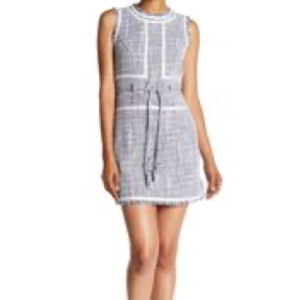 Laundry Navy Blue Tweed Shift Dress